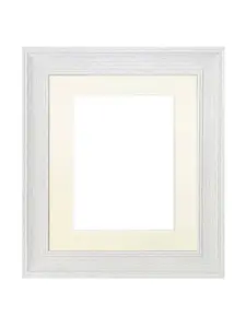 Scandi Limed White Frame with Ivory Mount for Image Size 10 x 4 Inch