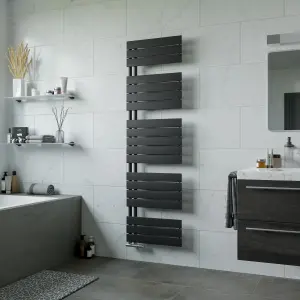 Agadon Panio Up Designer Panel Towel Radiator 1720 x 500 mm Black - 2952 BTU - 10 Years Guarantee