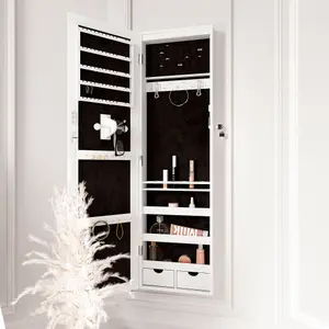 Amelia White Mirrored Jewellery Cabinet