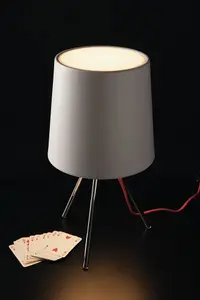 Luminosa MARLEY Table Lamp with Round Tapered Shade White, Aluminum Lampshade 25x43.5cm