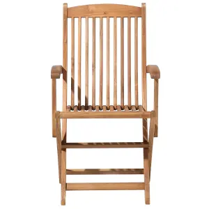 Set of 2 Garden Chairs MAUI Acacia Wood Light Wood