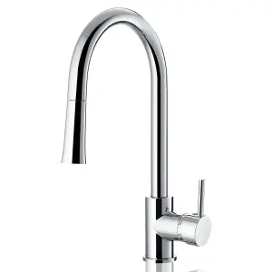 Deva Pendle Pull-Out Mono Mixer Kitchen Tap - In Chrome High-Quality, Easy-to-Use, Versatile Multi Spray Function