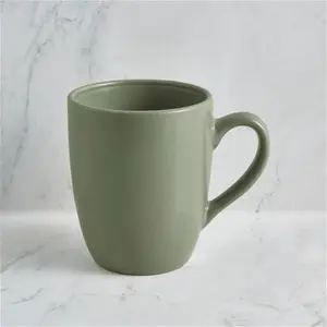 Dunelm Set Of 4 Stoneware Mugs, Modern, Green, Sage