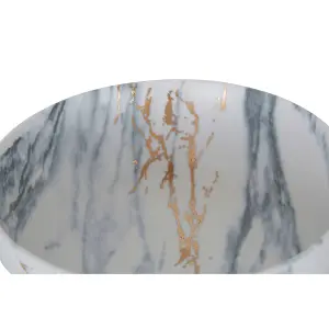 Interiors By Premier Elegant Luxe Salad Bowl, Marble Effect Salad Bowl For Kitchen, Raised Sides Spacious Large Serving Bowl