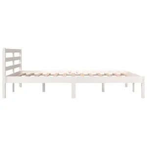 vidaXL Bed Frame Solid Wood Pine 120x190 cm Small Double White