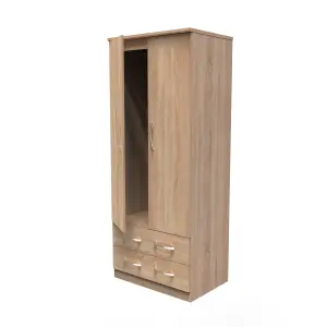 Heddon 2 Door 2 Drawer Wardrobe in Bardolino Oak (Ready Assembled)