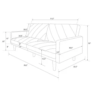 Paxson Clic Clac Sofa Bed in Grey Fabric