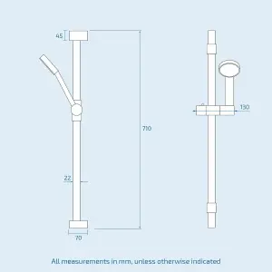 Square Shower Matte Black Handset and Hose with Slider Riser Rail Bracket