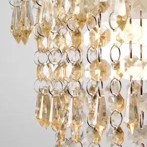 ValueLights Modern Decorative Gold And Champagne Jewel Acrylic Bead Ceiling Pendant Light Shade