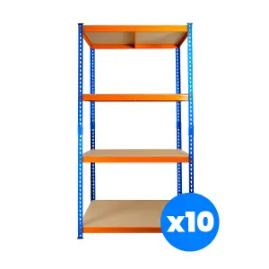 10 Bays of 4 Tier Extra Heavy Duty Storage Racking 1800h x 900w x 300d mm 300kg