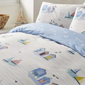 Beach Huts Summer Seaside Print Duvet Cover Set