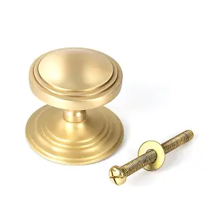 Satin Brass Art Deco Centre Door Knob