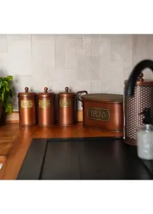 Rozi Copper Bread Bin With Lid