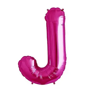 Folat J Letter Foil Balloon Magenta (One Size)