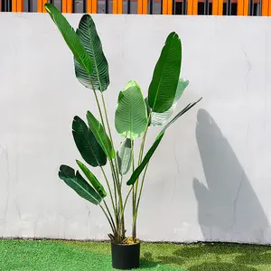 Green Garden Decoration Artificial Banana Tree in Black Pot 180 cm