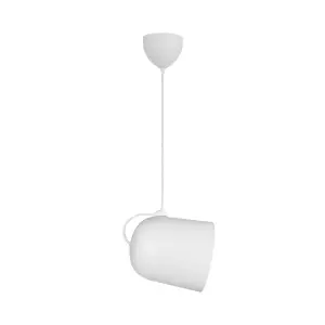 Nordlux Angle Dome Pendant Ceiling Light White/Telegrey E27