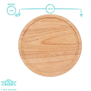 Round Wooden Chopping Board - 30cm