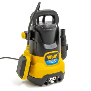 Submersible Water Pump Dirty & Clean Water Wolf 400w, Float Switch + 5m Fast Flow 1.25" Hose