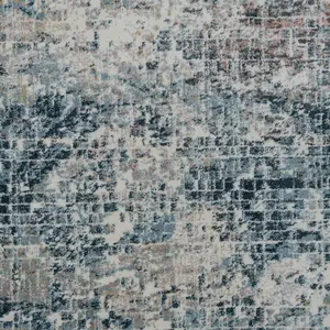 Blue Grey Contemporary Mosaic Pattern Area Rug 190x280cm