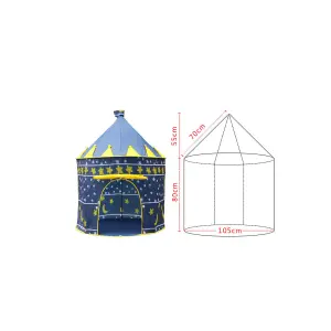 Blue Super Fun Childrens Castle Indoor Outdoor Tent