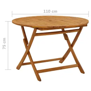 Berkfield Folding Garden Table 110 cm Solid Acacia Wood