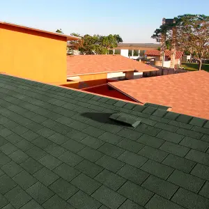 18Pcs Green Tab Asphalt Shingles Bitumen Roof Tiles Covering 2.61sqm