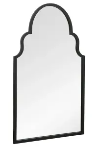 MirrorOutlet Arcus Black Metal Framed Arched Wall Mirror 41" X 24" (104CM X 61CM)