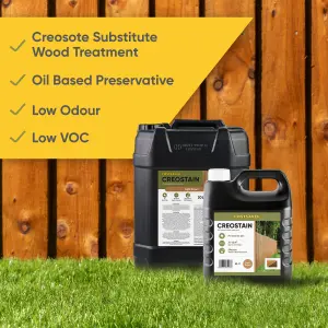 20L Creostain Fence Stain & Sprayer (Light Brown) - Creosote / Creocote Substitute - Oil Based Wood Treatment (Free Delivery)