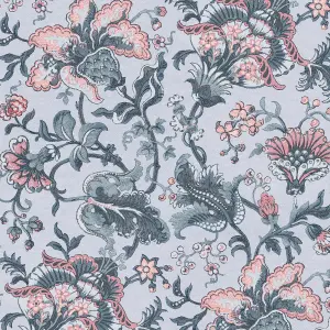 Laura Ashley Portia Pale slate Floral Smooth Wallpaper Sample