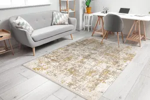 Modern carpet DUKE 51546 beige / gold - Vintage, structured, very soft 200x290 cm