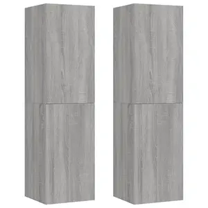 Berkfield Wall-mounted TV Cabinets 2 pcs Grey Sonoma 30.5x30x110 cm