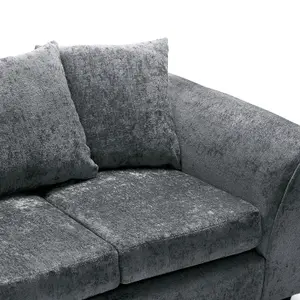 Harriet Crushed Chenille 2 Seater Sofa in Dark Grey