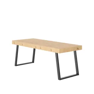 FlexiSpot Extendable Dining Table with MDF Desktop and Steel Frame 80kg Load Capacity Fixed Height in Black