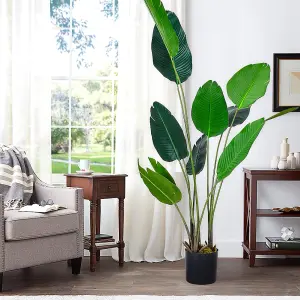 Artificial Plant House Plant Indoor Plant Fake Banana Tree in Black Pot 180 cm