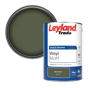 Leyland Trade Vinyl Matt Walls & Ceilings Emulsion Paint Olive Green (RAL 6003) 5L