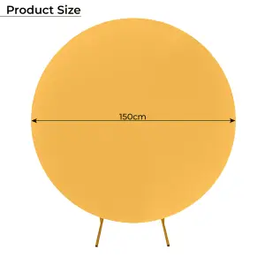 Round Polyester Spandex Arch Stand Backdrop Cover Garden Arbors Cover, Gold - 150cm