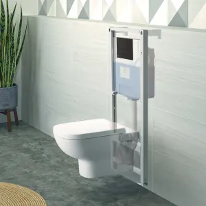 Ideal Standard i.life A White Wall hung Square Toilet with Soft close seat & Concealed cistern