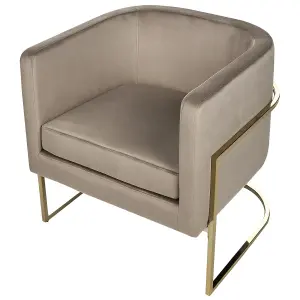 Beliani Glam Armchair SIRKKA Velvet Taupe