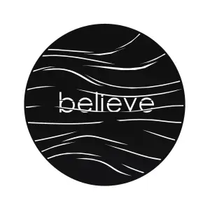 Decortie Believe Modern Metal Wall Art Home Decorative Ornament, Black