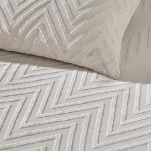 Yard Stone Chevron Tuft King Cotton Duvet cover & pillow case set