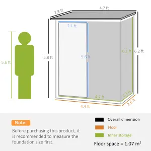 Outsunny Outdoor Storage Shed Steel Garden Shed w/ Lockable Door Light Green