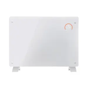 Electric White Glass Panel Heater - 1500W Smart Wi-Fi Wall Moutned Radiator