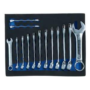 Metric MM Stubby Combination Spanner Wrench 6mm - 19mm 14pc In EVA Tray