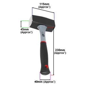 SPARES2GO Log Splitter Lump Hammer 2KG Club Mallet + 1.5KG 8" Chisel Wedge Wood Splitting Maul Kit