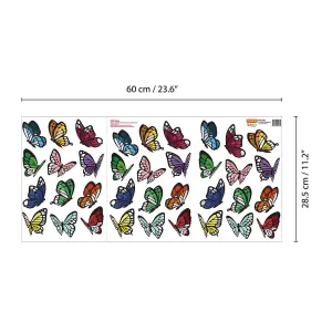 Walplus Combo Kids - Colourful Holographic Lace Butterflies Wall Sticker - 180pcs Aluminium Film