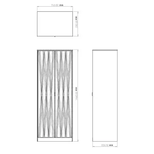 Cube Ready assembled Modern Matt duck egg & white Tall Double Wardrobe (H)1970mm (W)740mm (D)530mm