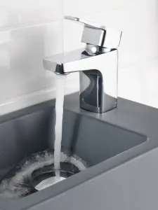 GoodHome Teesta Small Square Basin Mono mixer Tap