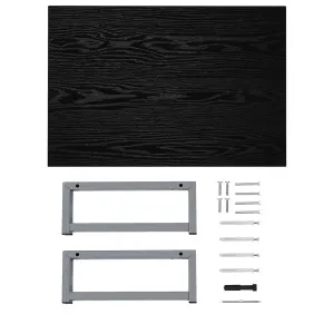 Berkfield Bathroom Wall Shelf for Basin Black 60x40x16.3 cm