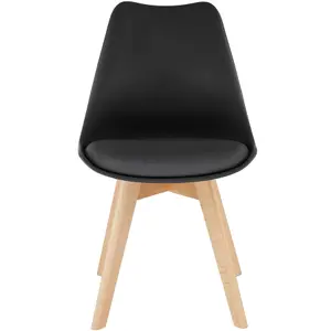 Dining Chairs Frederikke Set of 8 - padded, ergonomic shape - black