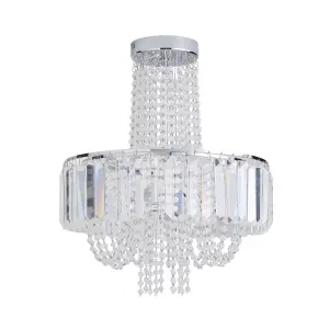 The Lighting Edit Cerro Crystal chrome effect 3 Lamp LED Pendant ceiling light, (Dia)360mm